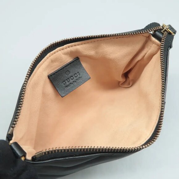 100% Authentic GUCCI GG Marmont Black Leather Tote - Picture 11 of 12